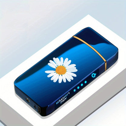 Flip-Top Dual-Arc Electric Lighter with Power Display in 12 Black or Blue Artwork Options Pictured