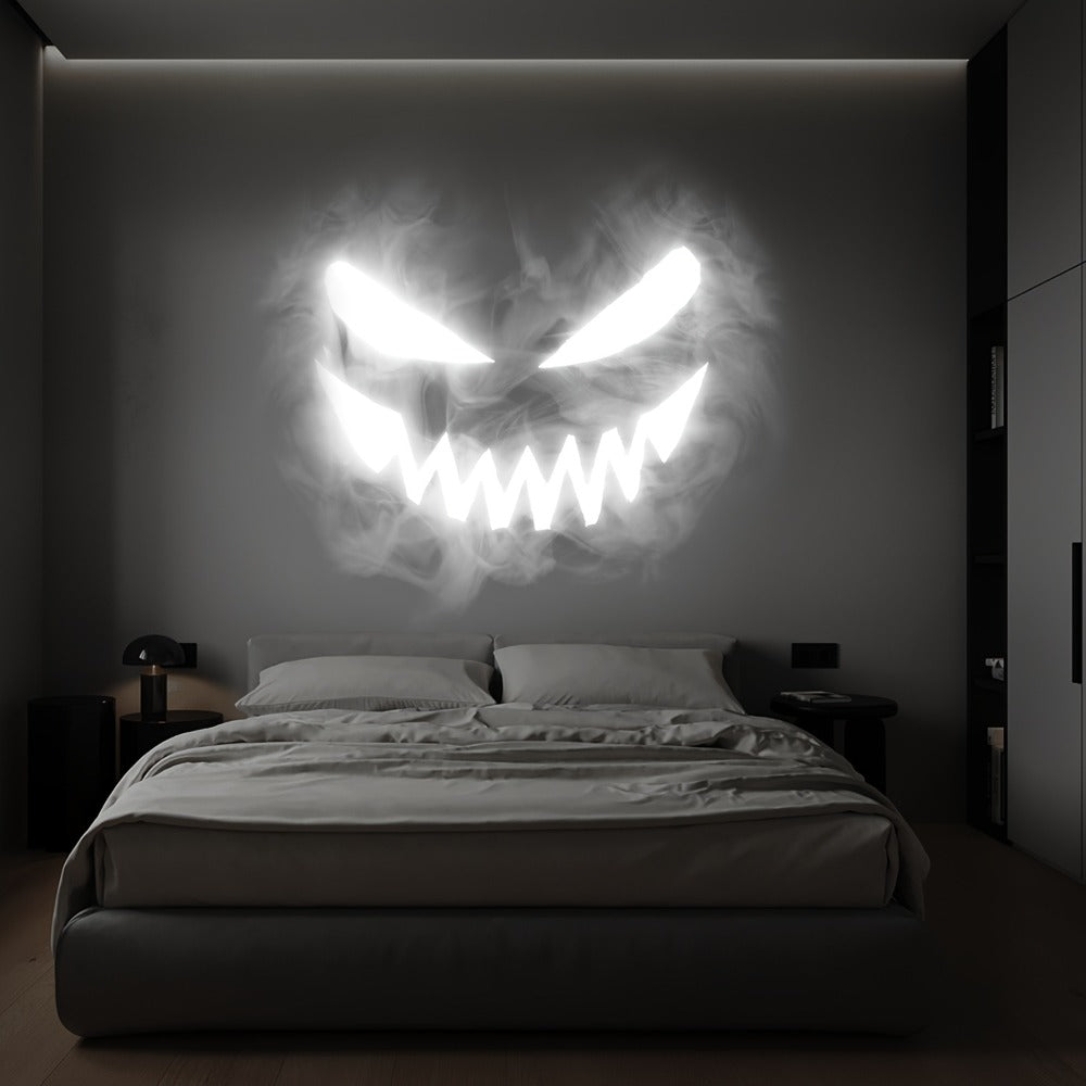 Smoke Face Projection Lamp Color-Changing LED Night Light, 360° Rotatable Ambiance Projector, Adjustable Brightness