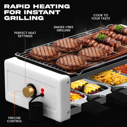 Sausage Grill 4-in-1 Multifunctional Electric Hot Dog Roller, Non-Stick Countertop Cooker with Adjustable Temperature