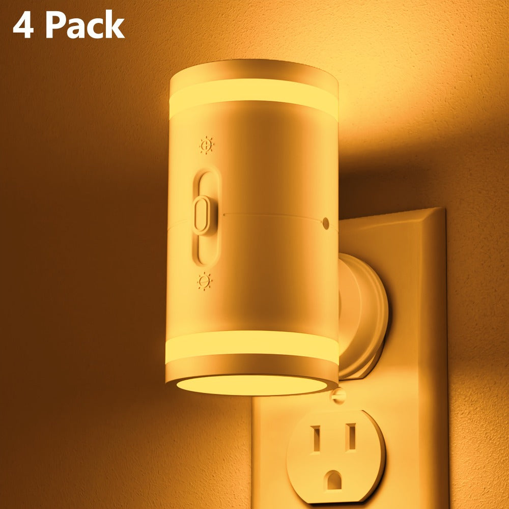 LED Night Light Plug In Dusk to Dawn Sensor, 5-120LM Adjustable Brightness, 3 Color Temperatures