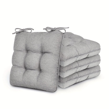 Memory Foam Chair Cushions 4/8 Pack, Non-Slip Seat Pads for Dining Chairs, Kitchen, Office & Patio – Indoor Outdoor Chair Pads M/L Size