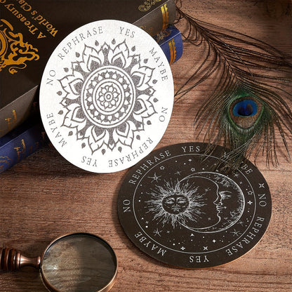 Pendulum Board Wooden 8 Pack – Retro Wiccan Divination Board 6 Inch with Metaphysical Messages Dowsing Board for Beginners Witchcraft