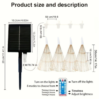 Solar Starburst Lantern Fairy Lights Outdoor 5 Pack 450 LED – Remote & Timer, 8 Modes, Adjustable Brightness