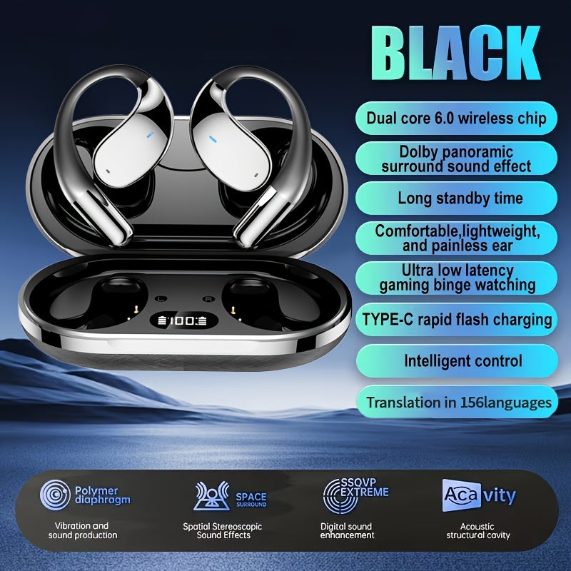 Wireless Earbuds OWS Bluetooth 6.0 Translator with 156 Languages and Three Translation Modes