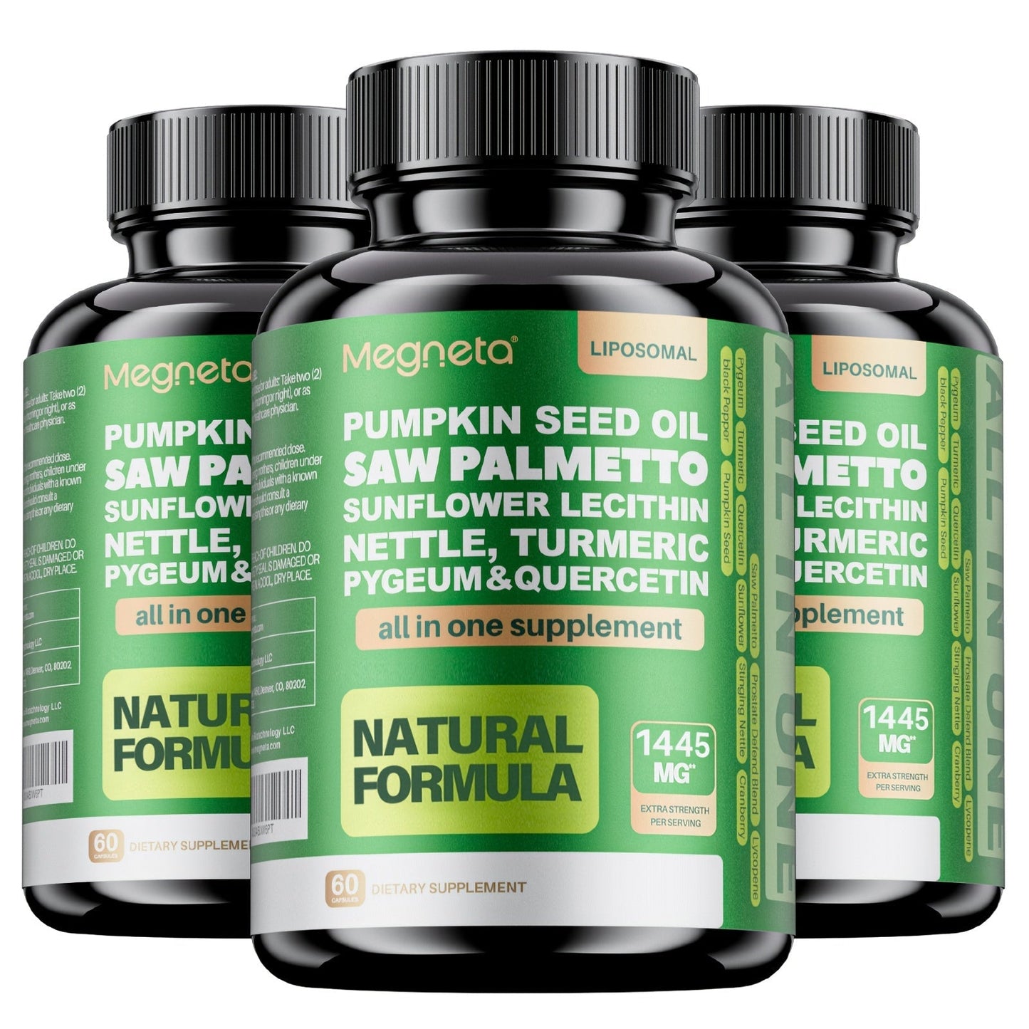Prostate Support Supplement for Men, Saw Palmetto 33060mg with Pumpkin Seed, Pygeum, Turmeric, Quercetin & Sunflower Lecithin