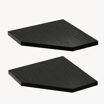 Corner Wall Shelf Set with 13.9-Inch Front Edge, Brown, Black or White Finish and 2, 4 or 6 Pieces