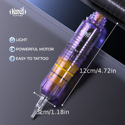 Cordless Tattoo Pen Kit Complete Set VOID 1200mAh Battery USB Type-C 20 Needles 5 Inks 40 Ink Caps Practice Skin Transfer Paper Gloves