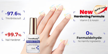Nail Hardener for Weak Brittle Splitting Nails 2 Pack – Fast Drying White Nail Strengthener with Vitamin E