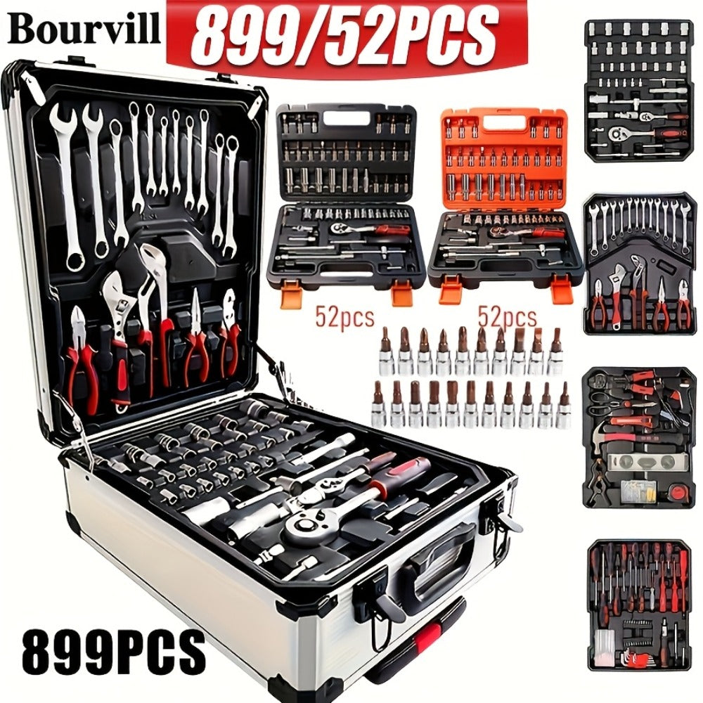 52-Piece Professional Tool Set – Multi-Function Home & Car Repair Toolkit with Portable Toolbox, Ideal Gift for DIY Enthusiasts and Auto