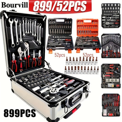 52-Piece Professional Tool Set – Multi-Function Home & Car Repair Toolkit with Portable Toolbox, Ideal Gift for DIY Enthusiasts and Auto