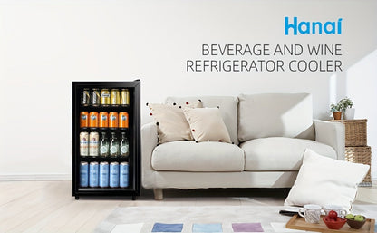 Beverage Refrigerator with Glass Door, Mini Fridge 2.0/3.5/4.0 Cu Ft, LED Lights, Adjustable Shelves