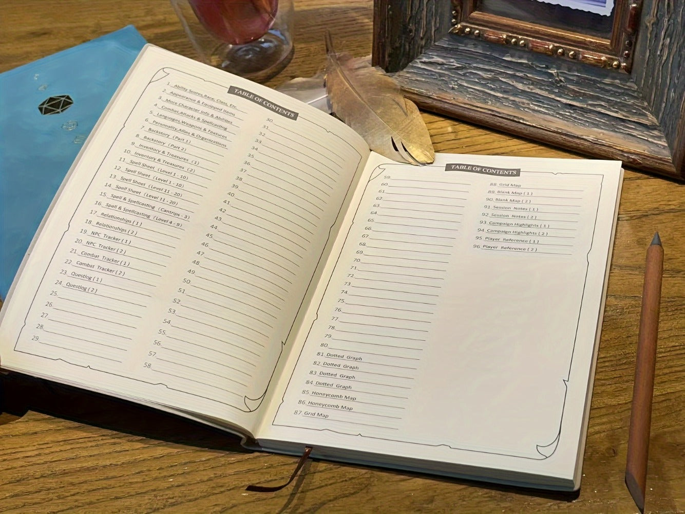 DnD Campaign Journal for D&D 5e & 5R Players, RPG Notebook with Character Sheets, Spell Tracker, Quest Log