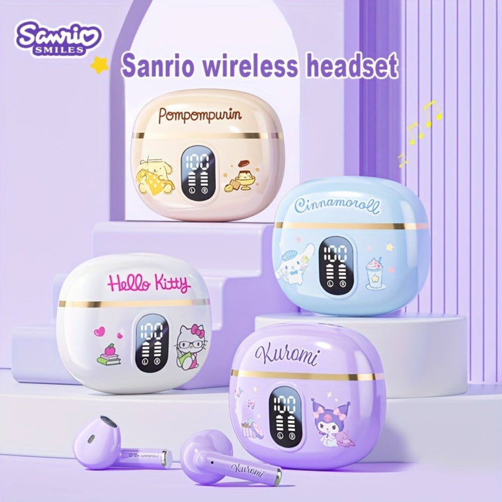 Kuromi Pompompurin Open-Fit Wireless Earbuds 360° Environmental Awareness LED Digital for Bedside Audio, Alarms and Room Entertainment