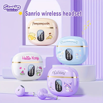 Kuromi Pompompurin Open-Fit Wireless Earbuds 360° Environmental Awareness LED Digital for Bedside Audio, Alarms and Room Entertainment