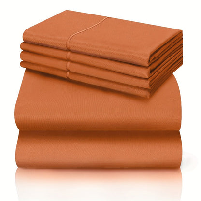 Bed Sheet Set California King 6-Piece Microfiber with 18-Inch Pocket and Sixteen Solid Color Choices