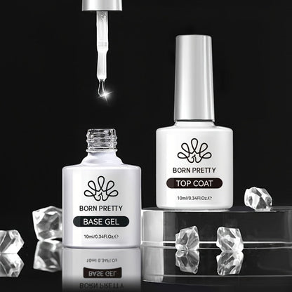 Gel Nail Prep Kit 4-Piece BORN PRETTY – Nail Dehydrator 15ml, Primer 15ml, Base Gel 10ml & Super Top Coat 10ml for Semi-Permanent