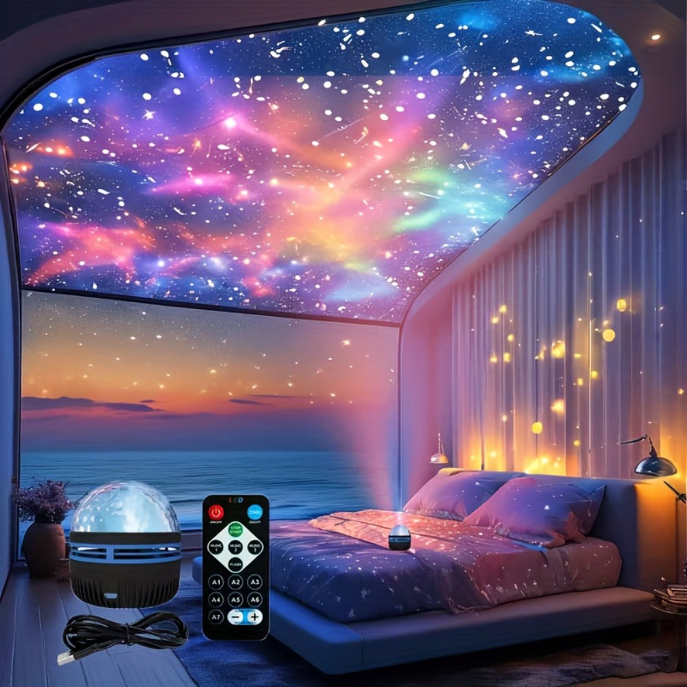 Water Ripple Projection Lamp 3D Dynamic Wave Atmosphere Light, USB Powered, Remote Control