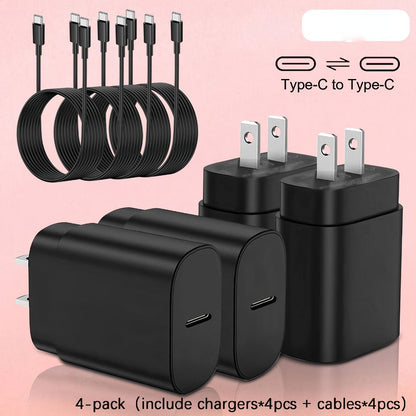 4-Pack USB-C Fast Charger with 4FT Cable Set, Super Fast Charging Compatible with Samsung Galaxy S23 S22 S21 Note Series, iPhone 15