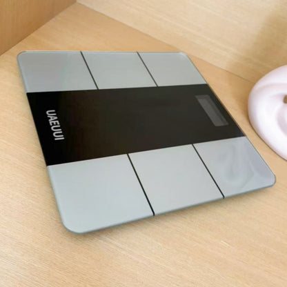 Gray Digital Bathroom Scale with Eight Metallic Electrode Panels and Top Display, Single Style