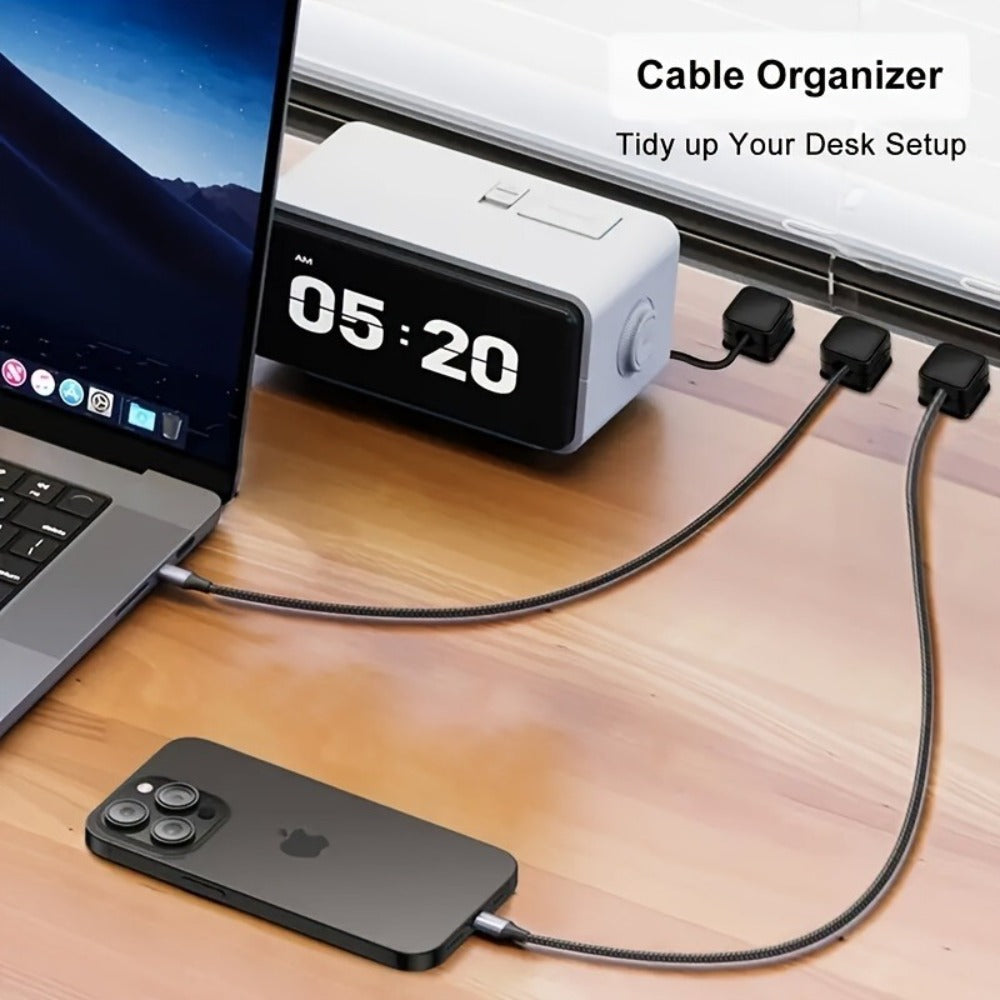 Silicone Cable Clips Self-Adhesive 16 Pcs – Reusable Cable Organizer & Wire Management for Desk, Car & Office, Universal Data Cable Holder