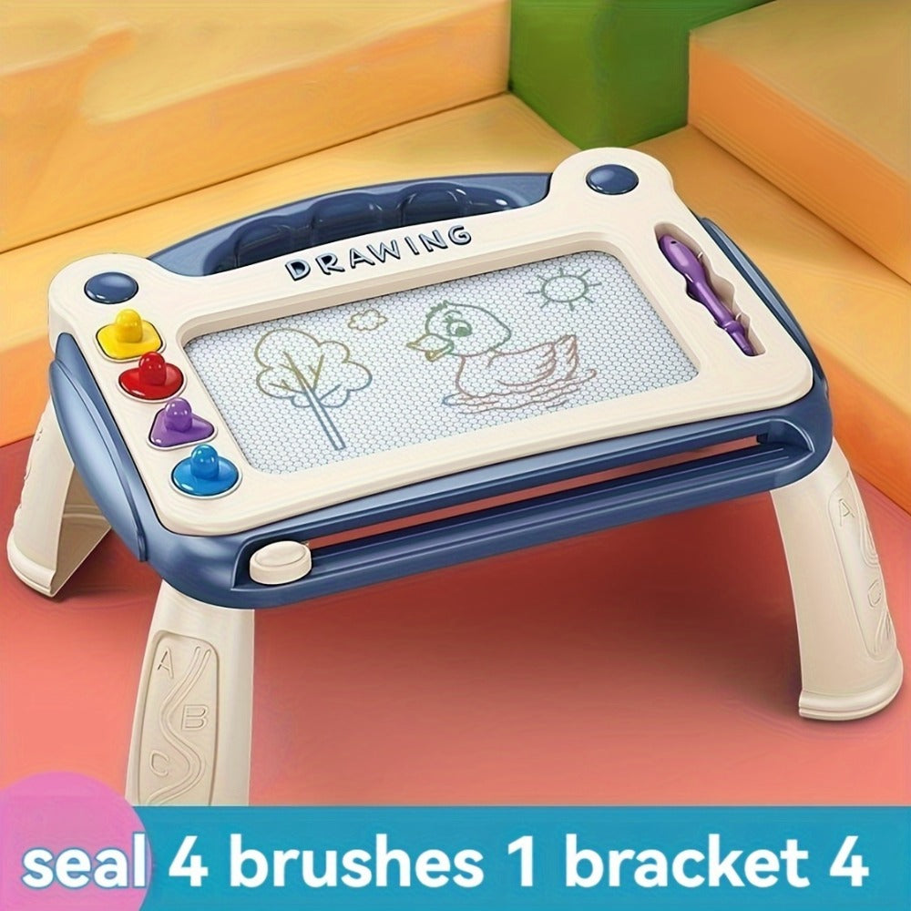 Kids Magnetic Drawing Board 3-in-1 Doodle Kit – Reusable Erasable Toddler Art Toy with Stamps, Pen & Stand | STEM Learning Gift for Boys