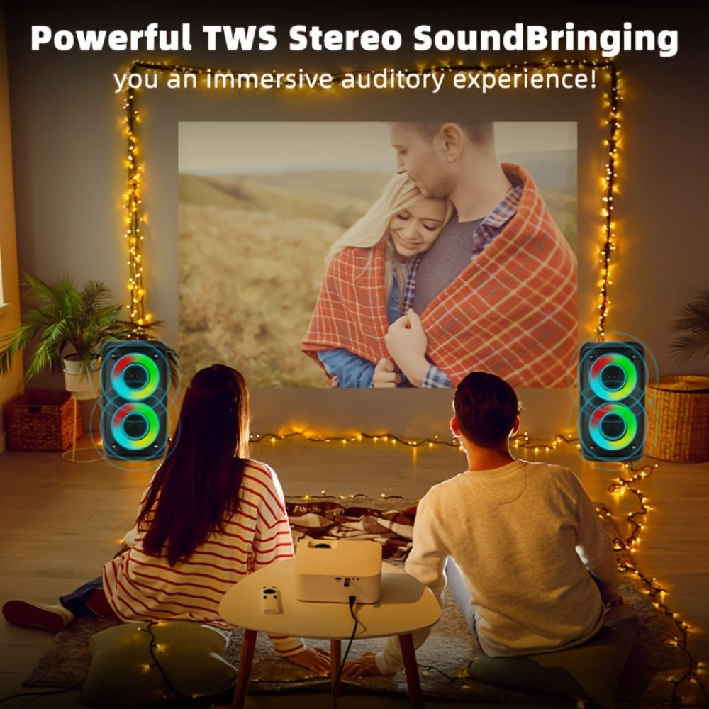 Wireless Bluetooth Speaker with Color LED Lights, MOKiN KTS-1265 Portable Party Speaker, Bass Boost