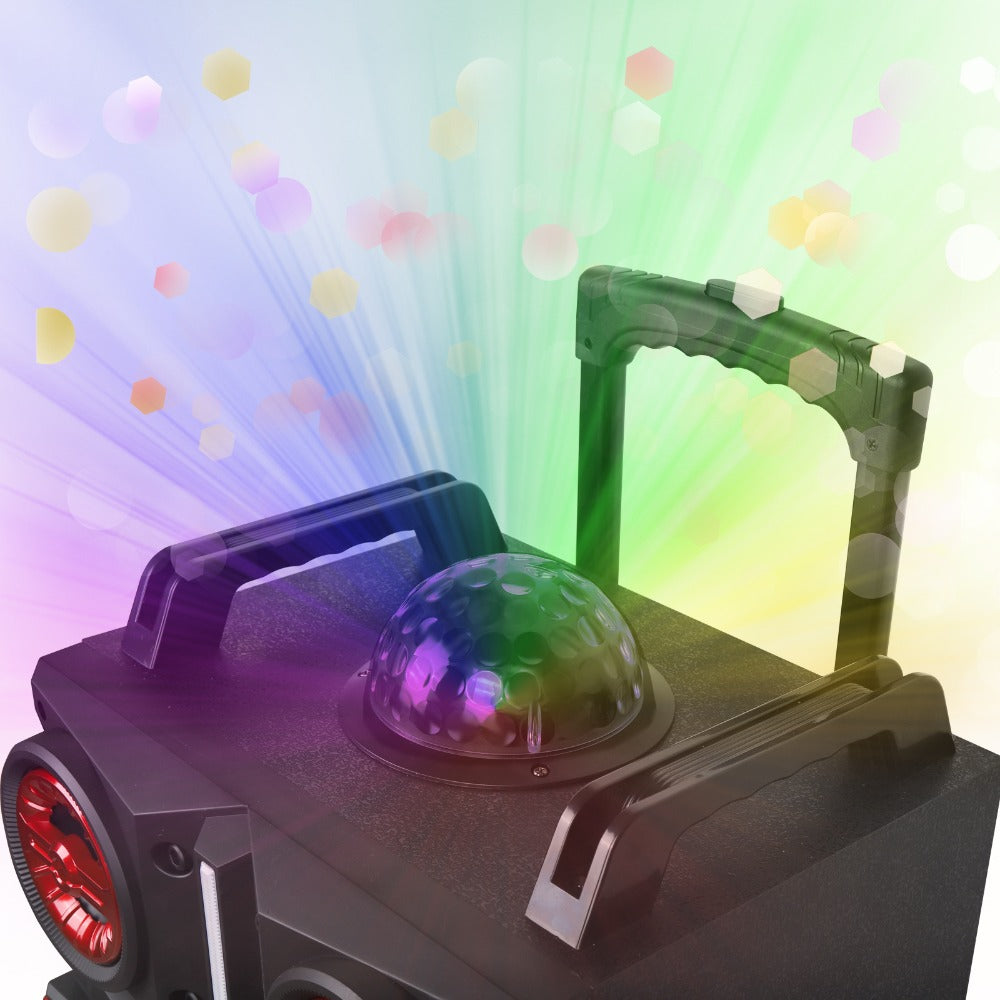 Karaoke Party Bluetooth Speaker with Sound Reactive Lights, 1000W Peak DJ Subwoofer Stereo Boombox