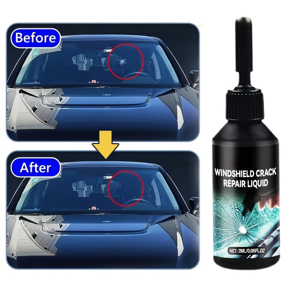Windshield Repair Kit – Nano Resin Fix for Chips, Bullseye & Star Cracks in 15 Minutes, DIY Glass Crack Repair with Suction Injector