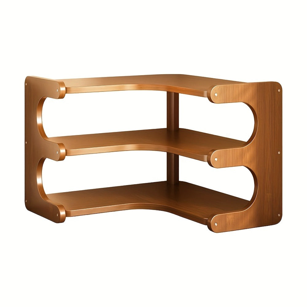 Corner Shelf Organizer 2 3 Tier Space Saving Desk Corner Rack for Home Office Bedroom Living Room