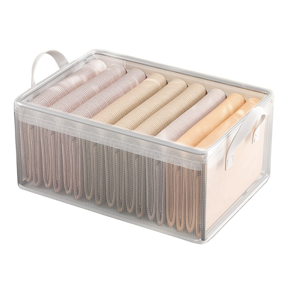 26L Foldable Storage Box Set with Steel Frame, Clear Panels and One- or Four-Piece Options