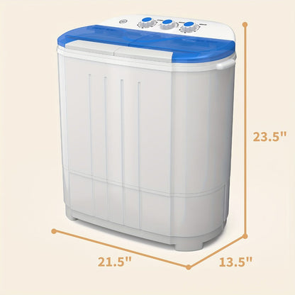 Portable Washing Machine Mini Twin Tub Washer Spin Dryer Combo Semi- Wash Spin Gravity Drain for Entryways, Bedrooms and Living Spaces