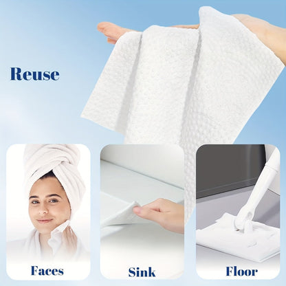 Disposable Facial Towels Ultra-Soft Thick Cleansing Wipes – Unscented Makeup Remover Face Cloths for All Skin Types 10.24x11.81in 50 or 150