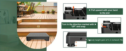 Adjustable One-Step Platform Stool, 17.3 x 13 x 4.1 Inches with Textured Top and Four Color Options