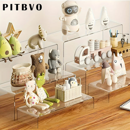 Acrylic Display Risers Clear Transparent Stands for Funko Pop Figures, Cupcakes, Jewelry, Perfume Bottles