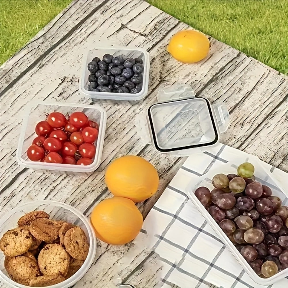 Container Set Food Storage Organizer with Locking Plastic Lids in 12-, 24- or 48-Piece Options