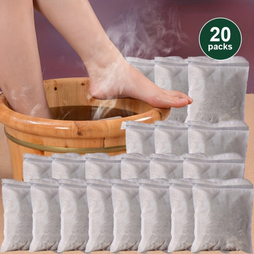 Herbal Foot Soak Packets 20 Pack 12 Chinese Herbs Motherwort Foot Bath Bags Warming Cold Feet Circulation