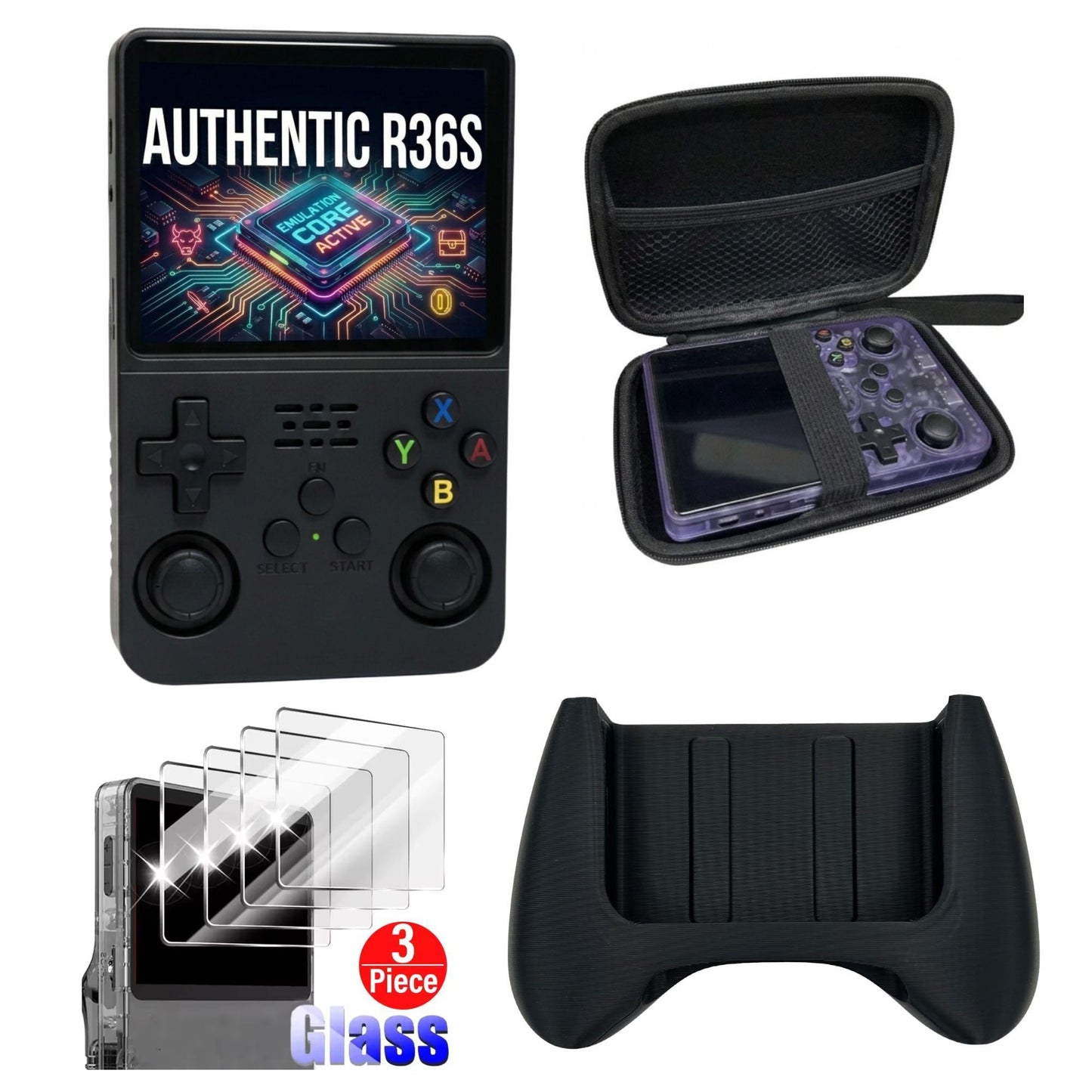 R36S Retro Handheld Game Console ArkOS 3.5" IPS Screen 64GB 128GB, Portable Emulator Gaming Device USB-C 10Hr Battery