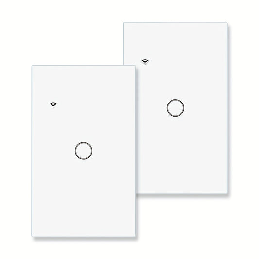 No Neutral Wire Smart Touch Wall Switch MOES WiFi 1/2/3 Gang Single Fire, Works with Alexa & Google Home