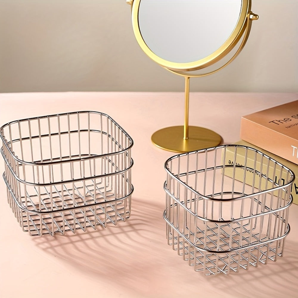 Open-Weave Storage Basket Organizer in Size S for Bathroom, Kitchen, Desk or Bedroom Shelves