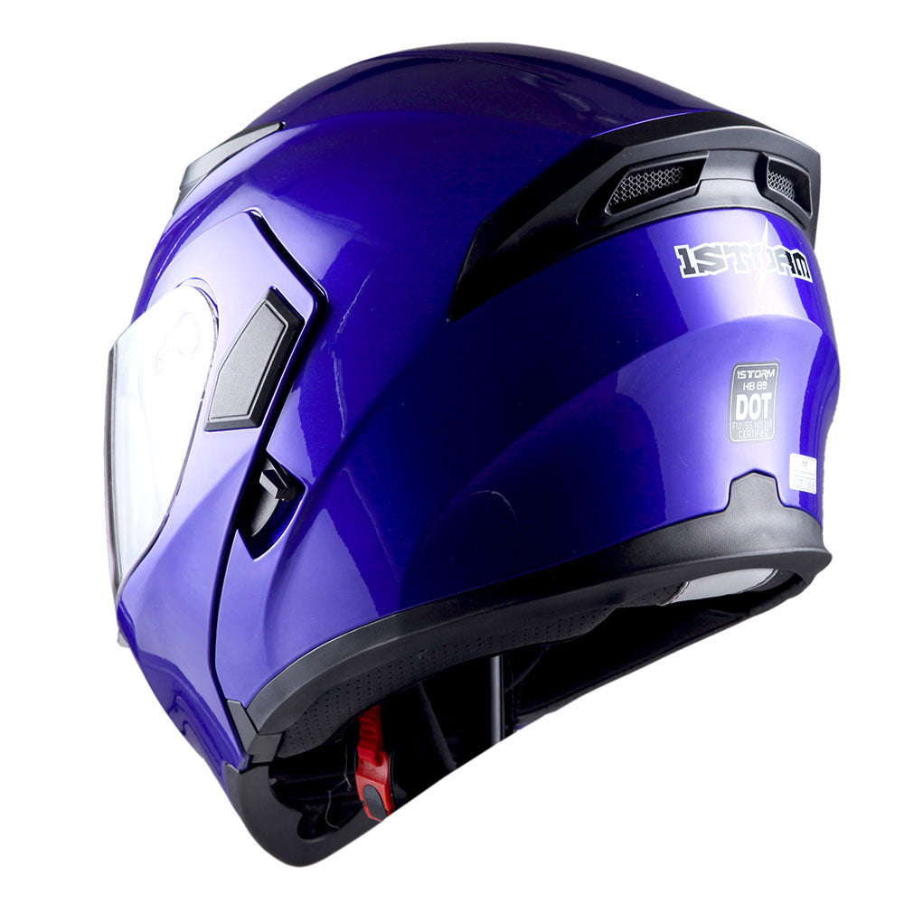 Motorcycle Helmet Modular Flip-Up Full-Face Shell with Dual Visors, S-XL Sizes and Arrow, Storm or Glossy Styles
