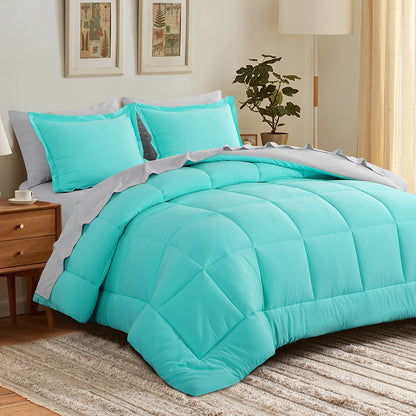 7 Piece Comforter Set Luxury Soft Fluffy Bedding All Season Bed in a Bag with Comforter Fitted Sheet Flat Sheet Pillowcases Hypoallergenic