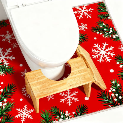 Toilet Stool Foldable Bamboo Squatting Stool – Ergonomic 7-Inch Height for Natural Constipation Relief | Collapsible Non-Slip Bathroom