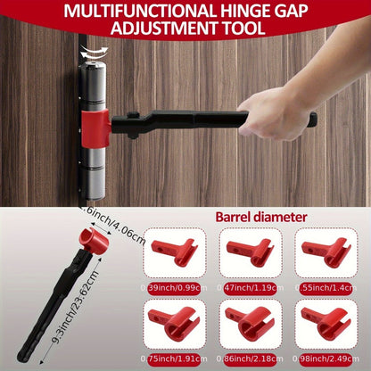 Door Hinge Adjustment Tool Kit 6-in-1 – Heavy Duty Steel Hinge Bender Wrench Set for Precise Door Gap Adjustment