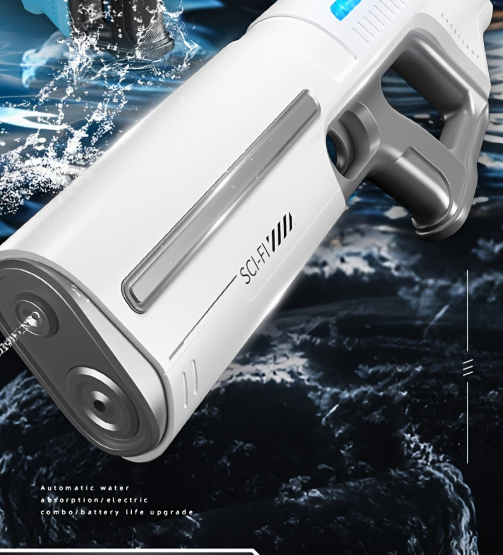 Rechargeable Electric Water Blaster with Pulse Light, Self-Fill Function and Blue, White or Brown Gift Box Options