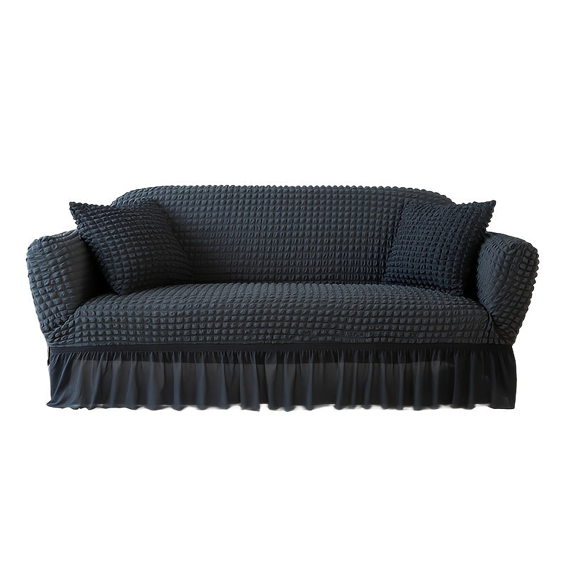 Sofa Cover Seersucker Stretch Slipcover with Elastic Band Closure for 1 to 4-Seater Sofas in Eight Colors