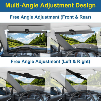 Sun Visor Extender for Car Polarized Anti-Glare UV400 Blocker Clip-On Adjustable Extension Universal Fit Windshield Sun Shade for Safe
