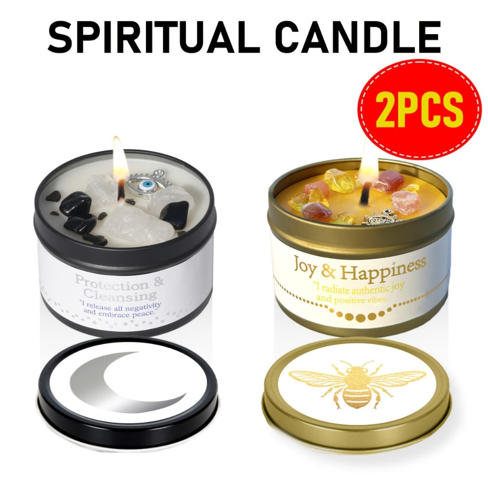 3oz Decorative Tin Candle or Two-Piece Crystal and Guidance Card Set with Multiple Label Pairings