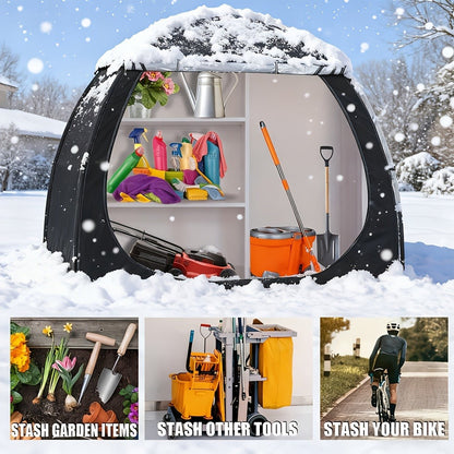 Bike Storage Shed Tent Outdoor Bicycle Cover Shelter 210D Oxford PU4000 for 2-3 Bikes Lawn Mower Garden Tool Storage