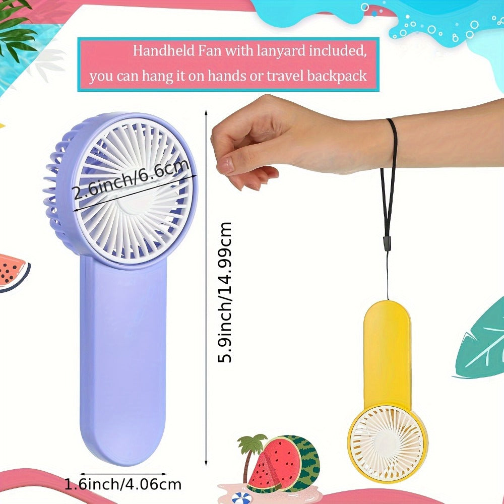 20-Piece Battery-Operated Mini Handheld Fan Set with Lanyards, Assorted Colors and AA Power