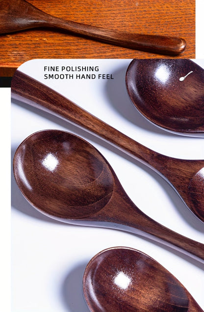 Kitchen Utensils Set of Eight 7.28in Natural Wood Spoons for Coffee, Tea, Dessert and Table Serving